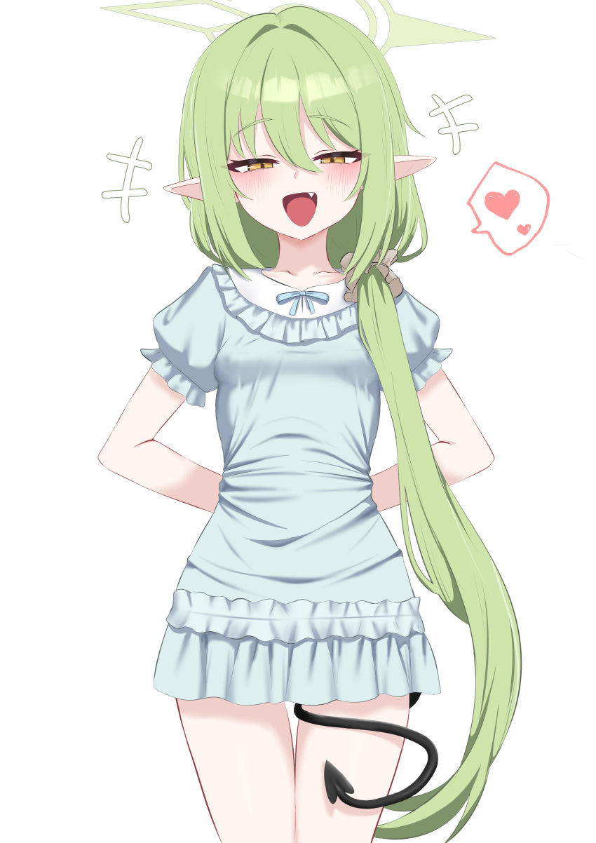 1girl, absurdres, arms_behind_back, blue_archive, blue_pajamas, blush, collarbone, commentary_request