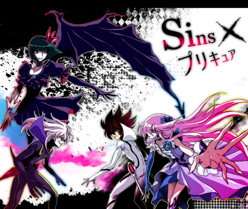 casshern, casshern_sins, creator_connection, crossover, cure_moonlight, dark_precure, demon_wings, dio