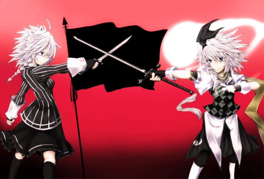 alternate_costume, alternate_hairstyle, bad_id, black_legwear, bow, braid, colored_eyelashes, dress