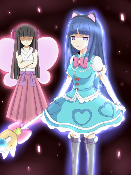 animal_ears, bad_id, cat_ears, company_connection, cosplay, creator_connection, crossover, featherine_augustus_aurora