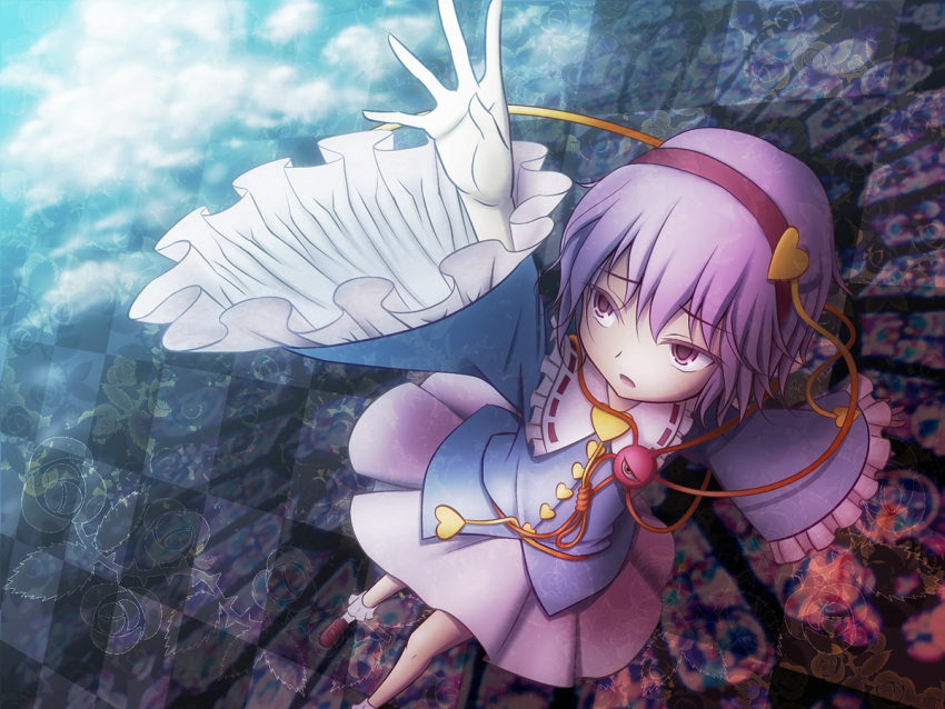 eyeball, hairband, heart, komeiji_koishi, komeiji_satori, kujira-kousen, outstretched_arm, perspective