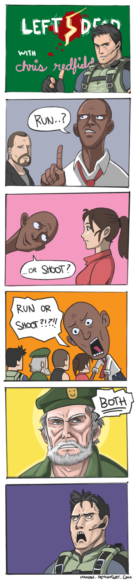 bald, beard, beret, bill_(left4dead), chris_redfield, comic, crossover, d: