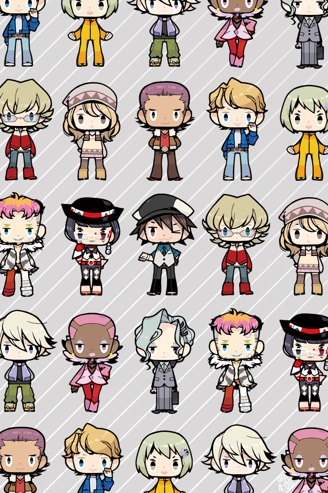 barnaby_brooks_jr, black_hair, blonde_hair, blue_eyes, brown_eyes, brown_hair, chibi, glasses