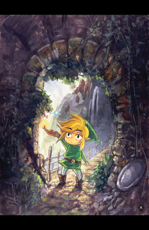 arch, belt, black_eyes, blonde_hair, boots, bridge, fairy, fundoshi_(tofupoid)