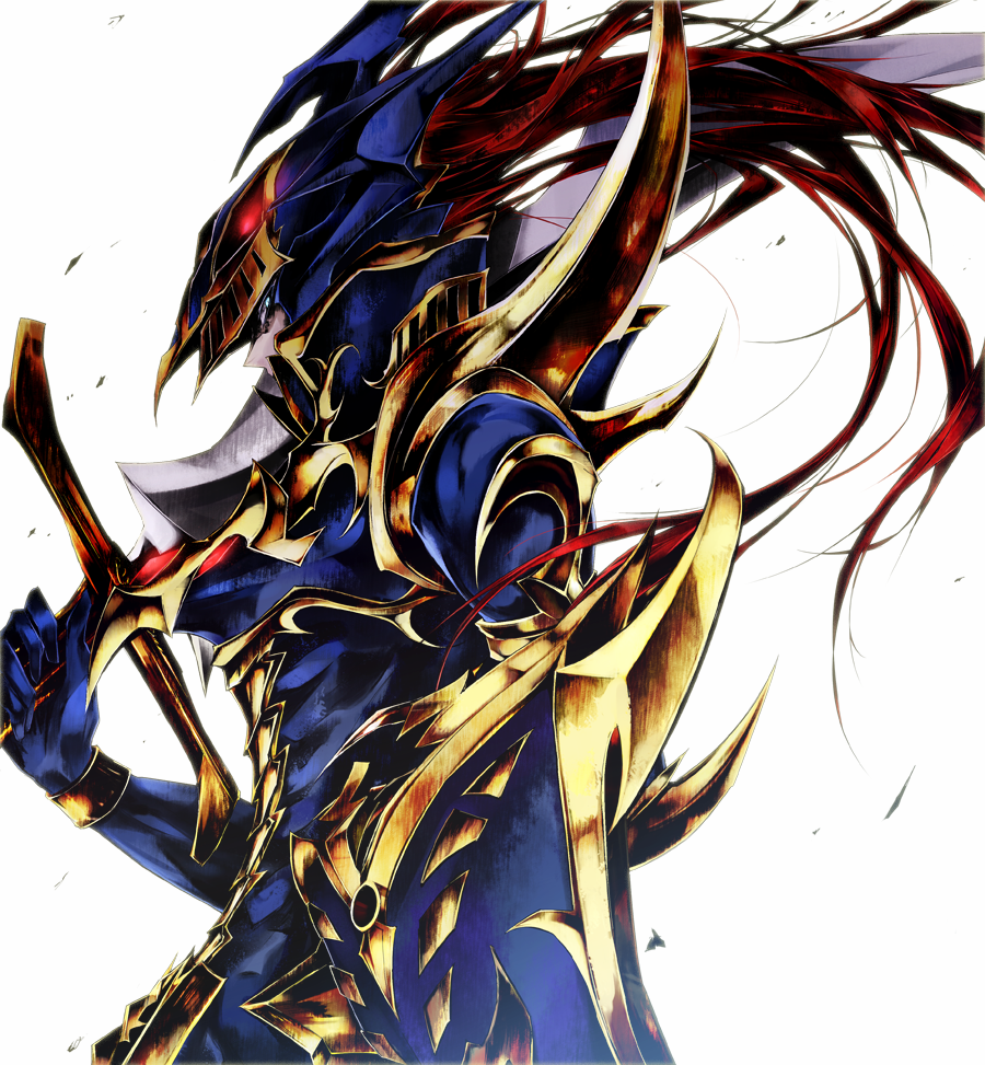 black_luster_soldier_envoy_of_the_beginning, blue_eyes, duel_monster, long_hair, over_shoulder, pkk, profile, red_hair, redhead, shield, simple_background, solo, sword, weapon, weapon_over_shoulder, yu-gi-oh!, yuu-gi-ou, yuu-gi-ou_duel_monsters