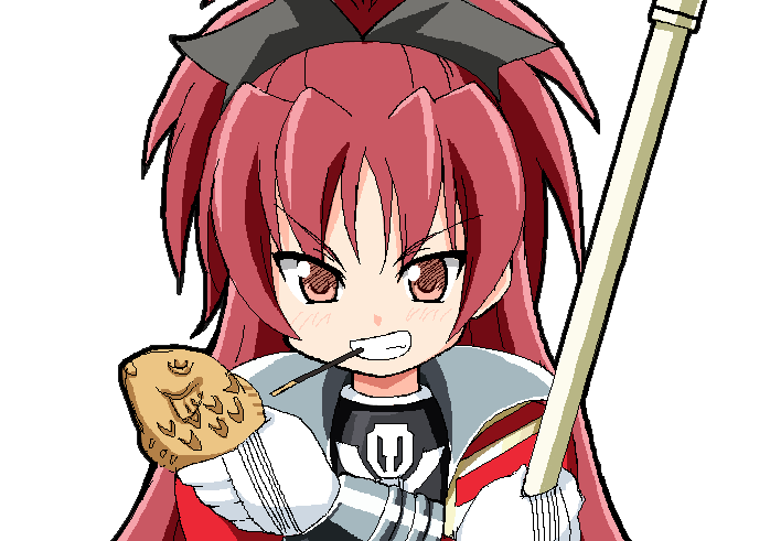 1girl, captain_marvelous, chirorian, cosplay, crossover, female, food, gokai_red