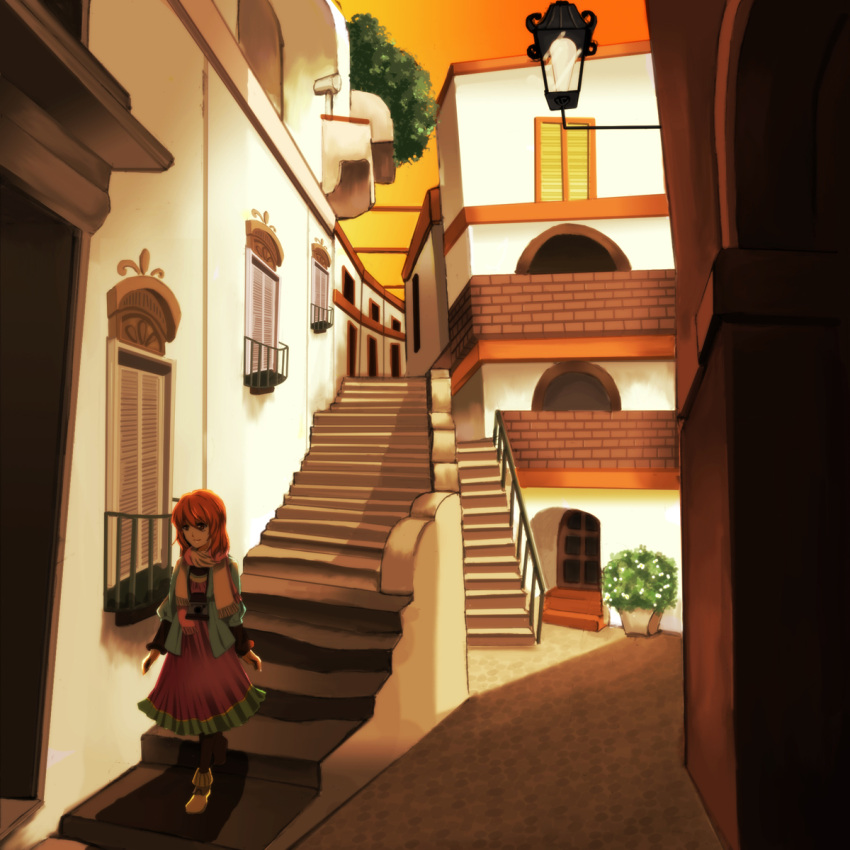 extra, highres, orange_hair, scarf, scarf_girl_(tiger_&amp;_bunny), scenery, solo, srbwabg