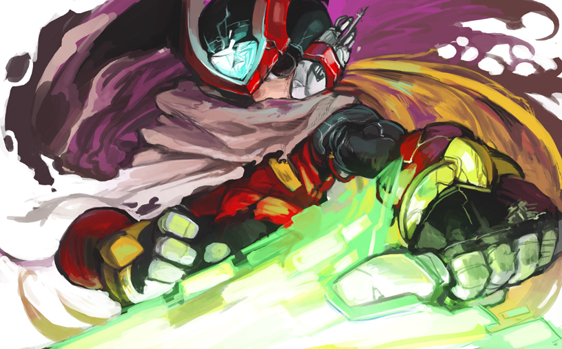 1boy, cloak, damage, damaged, mega_man_(series), mega_man_zero_(series), rockman, rockman_zero