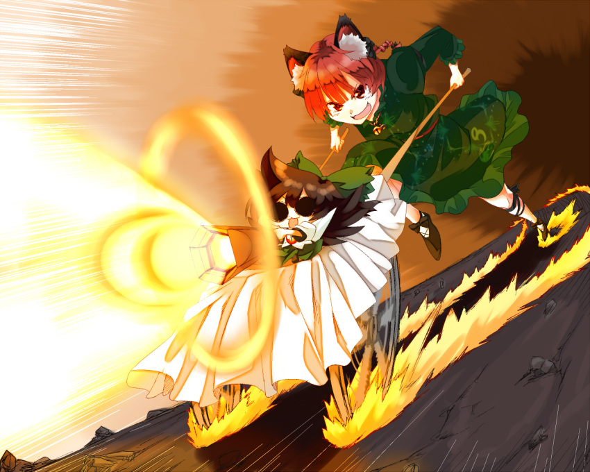 :3, animal_ears, arm_cannon, black_wings, blanket, bow, braid, cape