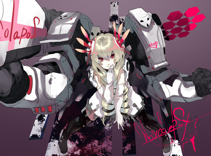 blonde_hair, drill_hair, elbow_gloves, gloves, gradient, gradient_background, hair_ornament, hand_to_mouth