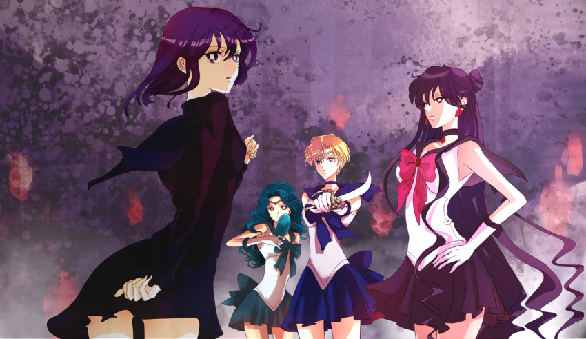 bad_id, bishoujo_senshi_sailor_moon, black_eyes, black_hair, blonde_hair, bow, brooch, choker