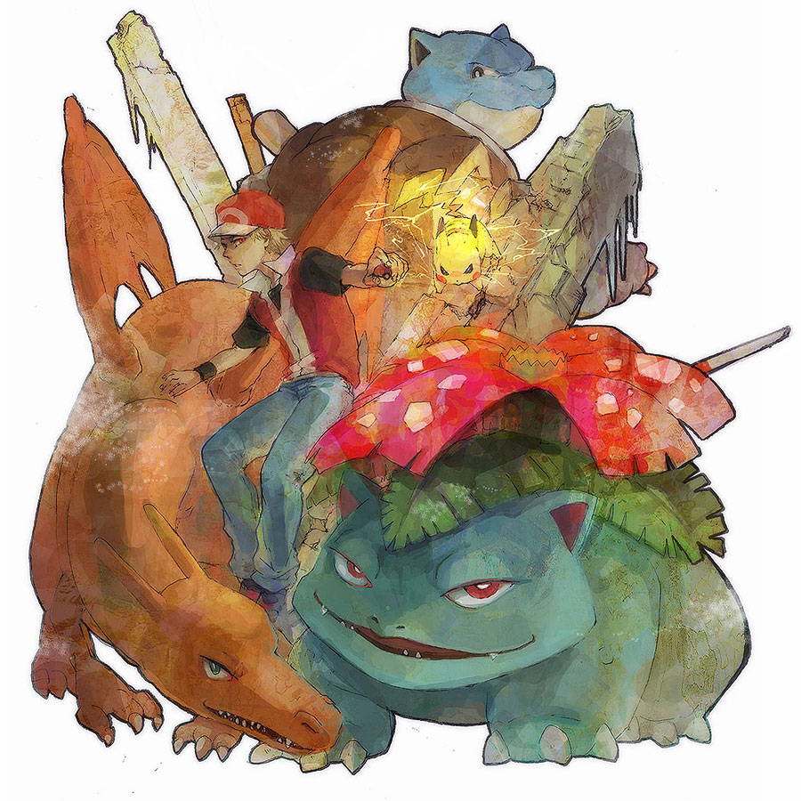 1boy, bad_id, baseball_cap, blastoise, brown_hair, charizard, electricity, hat