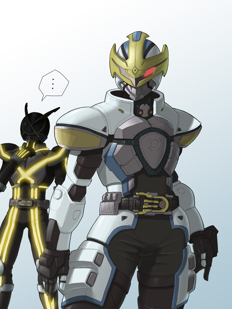 armor, belt, glowing, glowing_eyes, kamen_rider, kamen_rider_555, kamen_rider_ixa, kamen_rider_kaixa