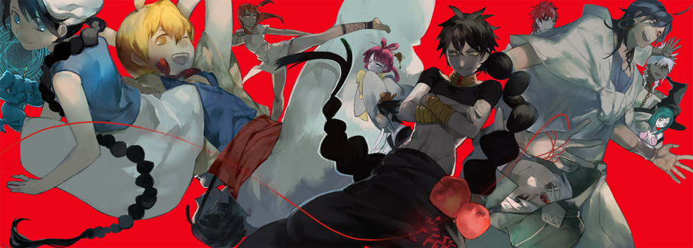 ali_baba_saluja, barefoot, black_hair, blonde_hair, blue_eyes, blue_hair, braid, earrings