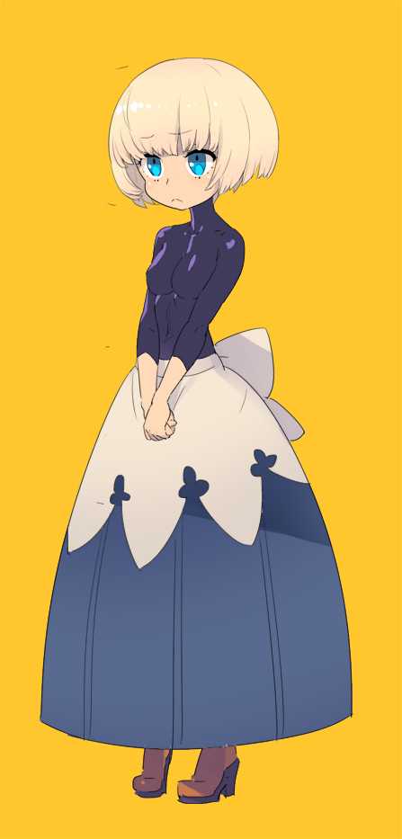 :<, blonde_hair, blue_eyes, full_body, nagisa_kurousagi, phalanx_(sekaiju), sekaiju_no_meikyuu, sekaiju_no_meikyuu_3