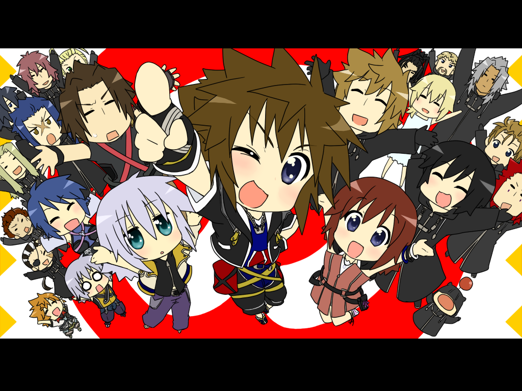 axel, beard, black_hair, blonde_hair, blow_wind, blue_eyes, blue_hair, bracelet