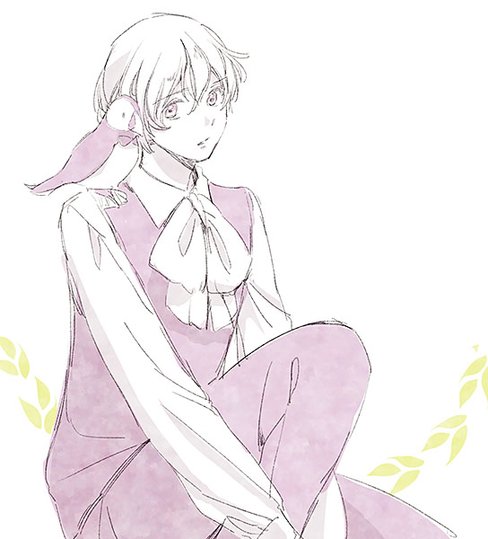 adapted_costume, animal, axis_powers_hetalia, bad_id, bird, bird_on_shoulder, bowtie, iceland_(hetalia)