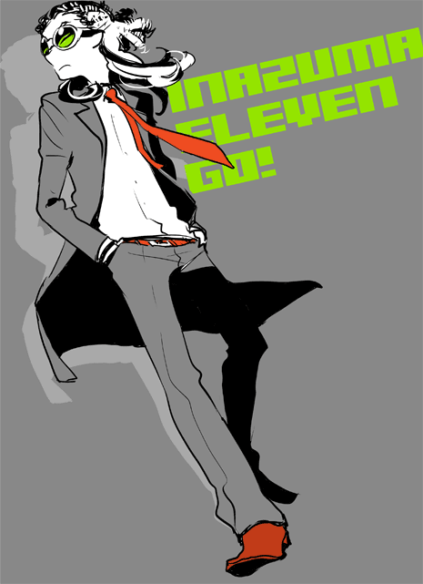 4444yon, adult, formal, glasses, hairlocs, inazuma_eleven, inazuma_eleven_(series), inazuma_eleven_go, kidou_yuuto, male, necktie, solo, suit, title_drop