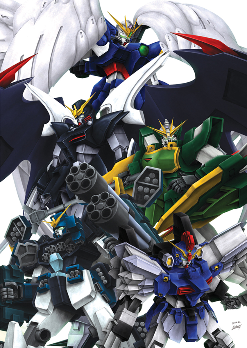 dated, garyo, gatling_gun, gun, gundam, gundam_deathscythe_hell, gundam_deathscythe_hell_custom, gundam_heavyarms