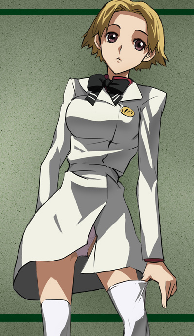 bow, from_below, haruyama, kurogane_no_linebarrel, niiyama_risako, panties, purple_eyes, school_uniform