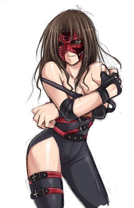 fingerless_gloves, genderswap, gloves, kane_(wwe), mask, thighhighs, wwe