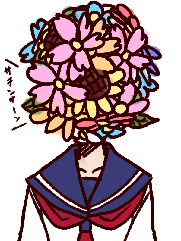 bust, flower, koto_(kotocotton), overgrown, school_uniform, serafuku, solo, sunflower