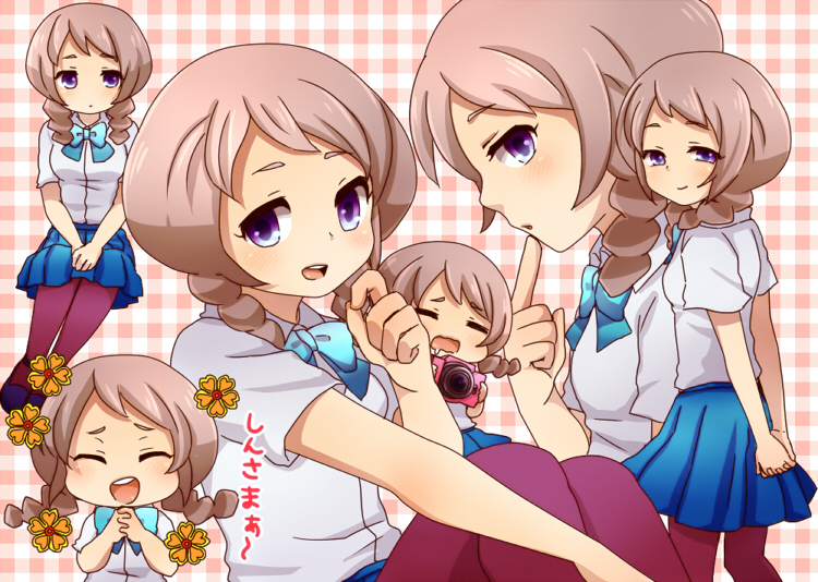 braid, brown_hair, camera, earl_grey, flower, inazuma_eleven, inazuma_eleven_(series), inazuma_eleven_go