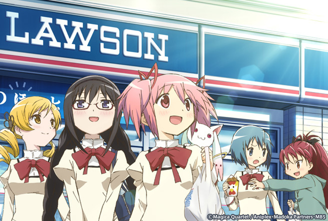 akemi_homura, bag, black_hair, blonde_hair, blue_eyes, blue_hair, bow, bowtie