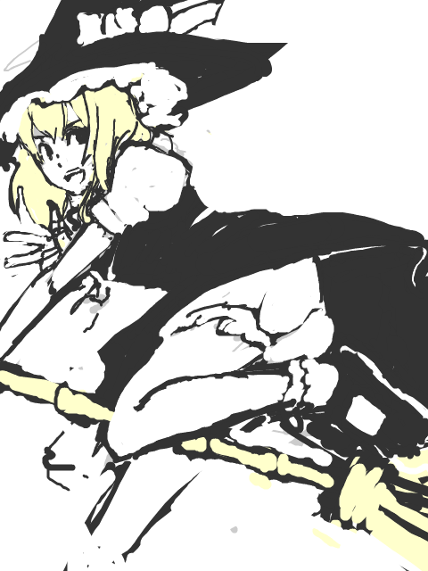 blonde_hair, bloomers, broom, broom_riding, hat, kirisame_marisa, pan!ies, pantsu-pirate