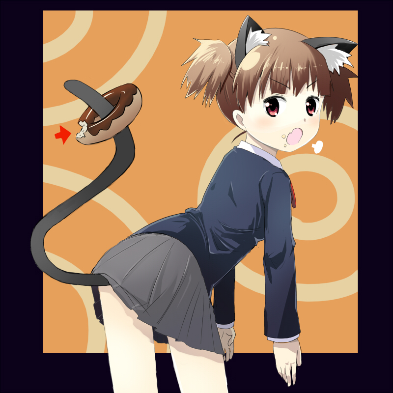 b3, bad_id, blazer, blush, brown_eyes, brown_hair, cat_ears, cat_tail
