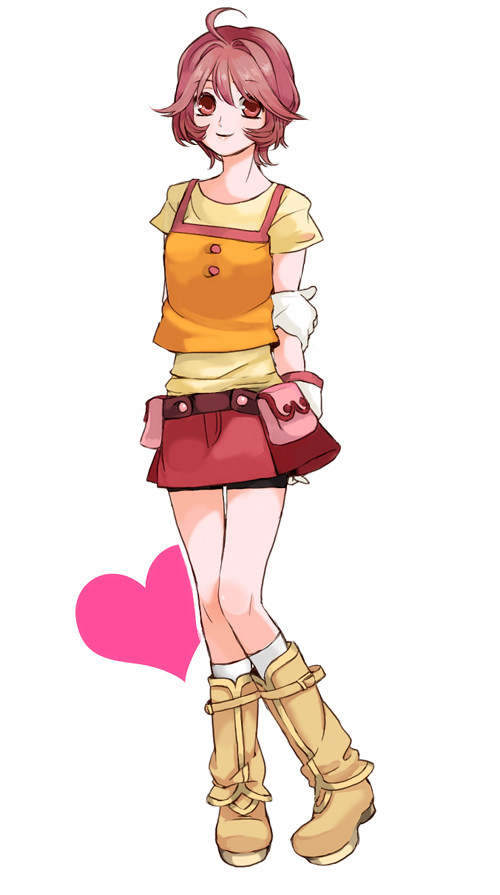 boots, brown_eyes, brown_hair, gloves, harvest_moon, harvest_moon_animal_parade, iseyun, molly_(harvest_moon)