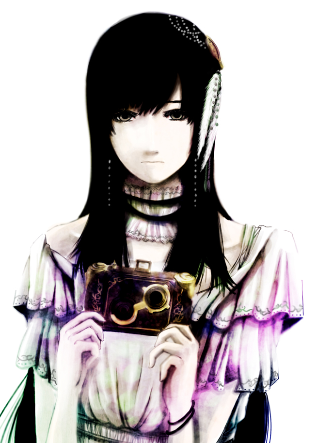 blurry, camera, collar, dress, fatal_frame, fatal_frame_purple_diary, gauss_<counting_on_more_blur, grey_eyes