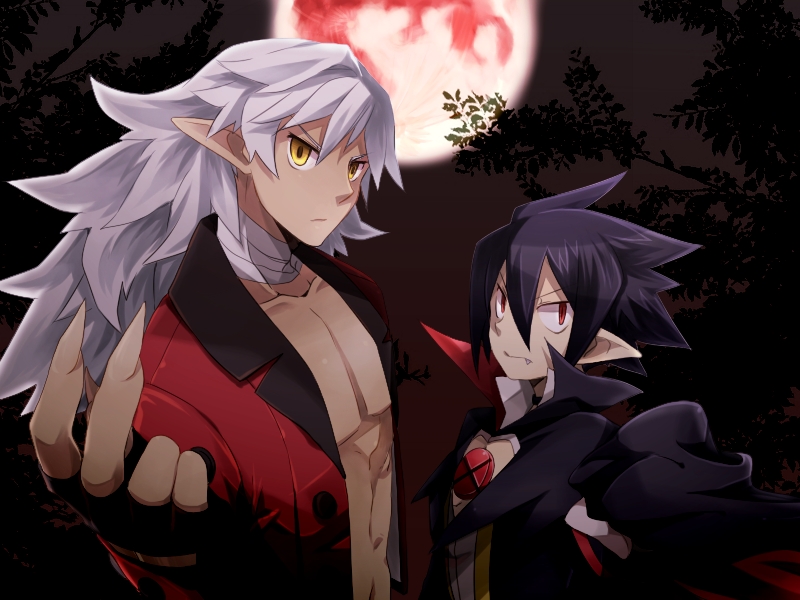 bad_id, black_hair, coat, disgaea, fenrich, fingernails, gloves, long_hair