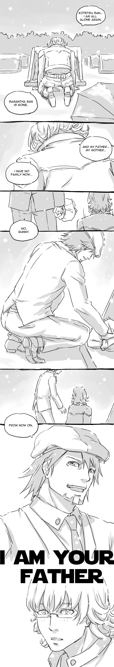 barnaby_brooks_jr, comic, english, grave, highres, kaburagi_t_kotetsu, licamen, monochrome