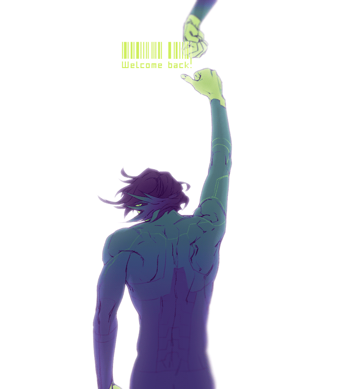 barcode, barnaby_brooks_jr, bodysuit, brown_hair, fist_bump, from_behind, hanehito, kaburagi_t_kotetsu
