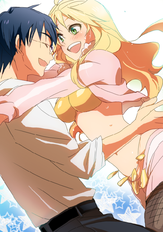 cool_&amp;_sexy_(idolmaster), f-tani, green_eyes, hoshii_miki, idolmaster, long_hair, producer_(idolmaster), smile