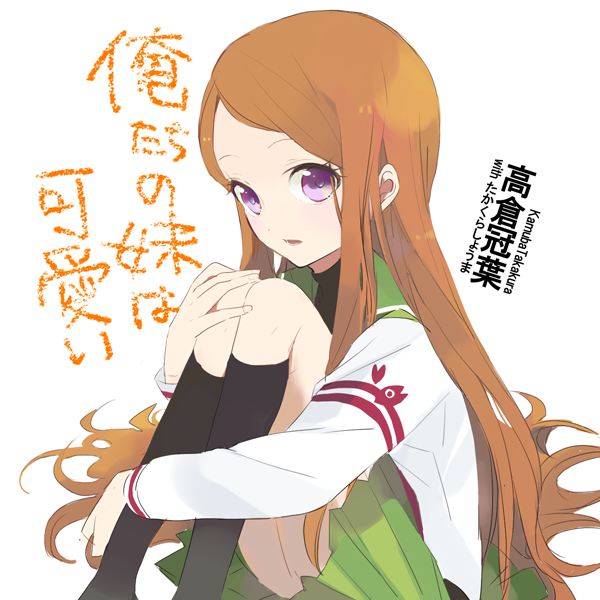 brown_hair, camelot, footwear, long_hair, mawaru_penguindrum, purple_eyes, school_uniform, skirt
