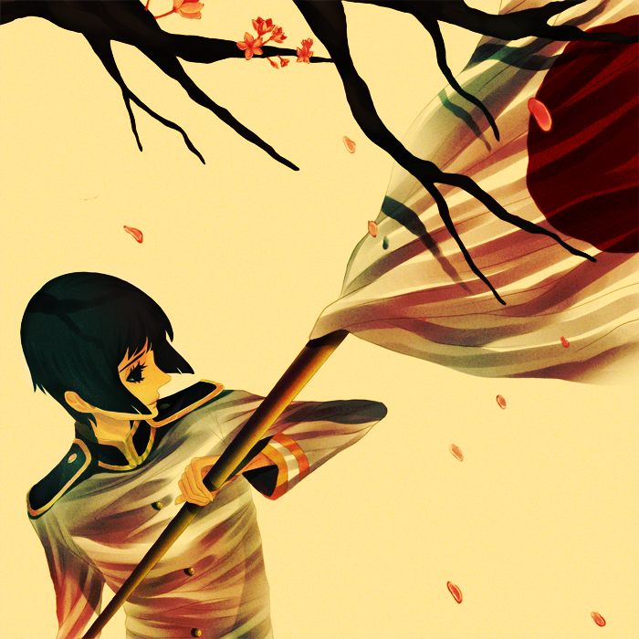 black_eyes, black_hair, flag, holding, imperial_japanese_navy, japan_(hetalia), japanese_clothes, male