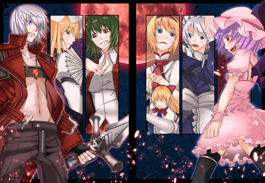 bat_wings, black_legwear, breasts, crossover, dante, dante_(devil_may_cry), devil_may_cry, devil_may_cry_(series)
