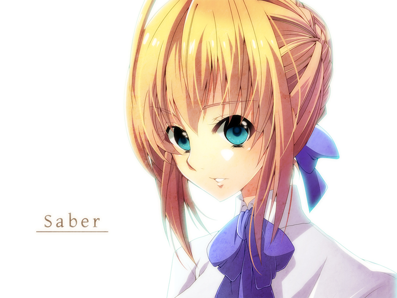 ahoge, blonde_hair, blue_eyes, fate/stay_night, fate_(series), green_eyes, hair_ribbon, kuko_(endless-repeat)