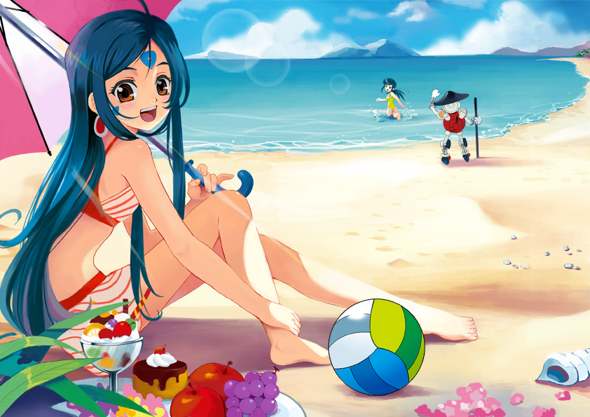 aa_megami-sama, amg192003, apple, ball, banpei-kun_rx, beach, beachball, bikini