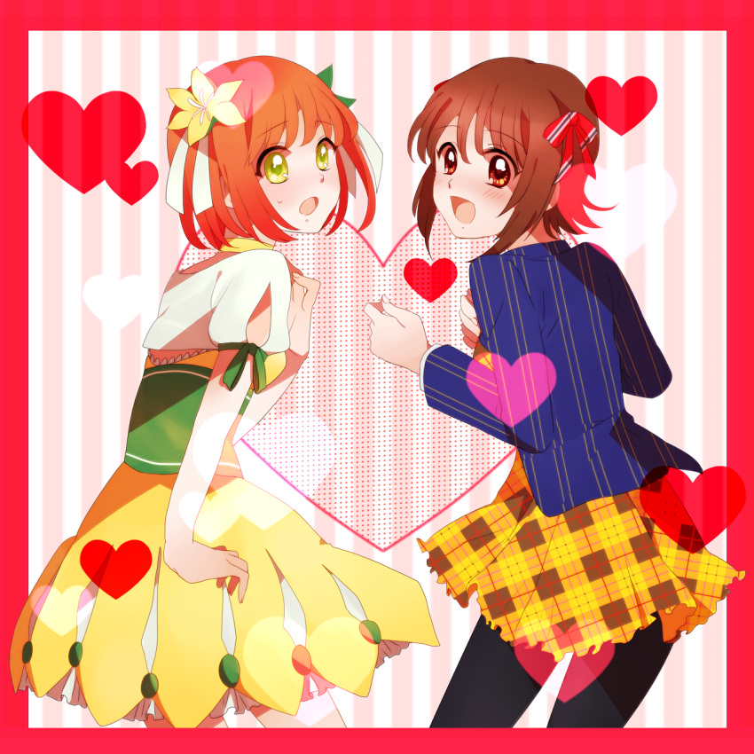 amami_haruka, blazer, blush, bow, brown_eyes, brown_hair, cosplay, costume_switch