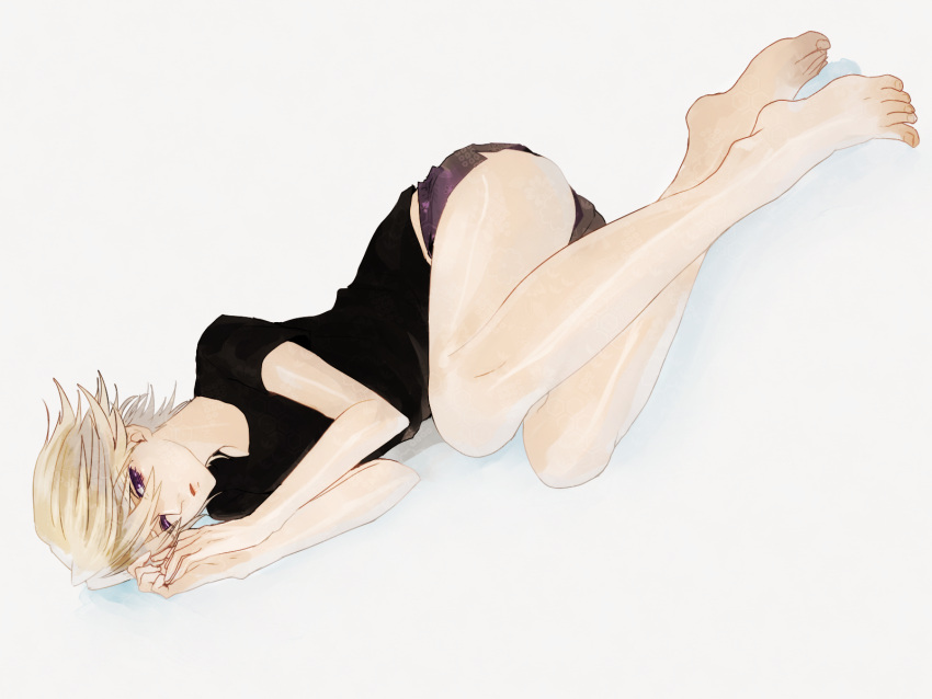 1boy, ass, bad_id, barefoot, blonde_hair, feet, highres, ivan_karelin