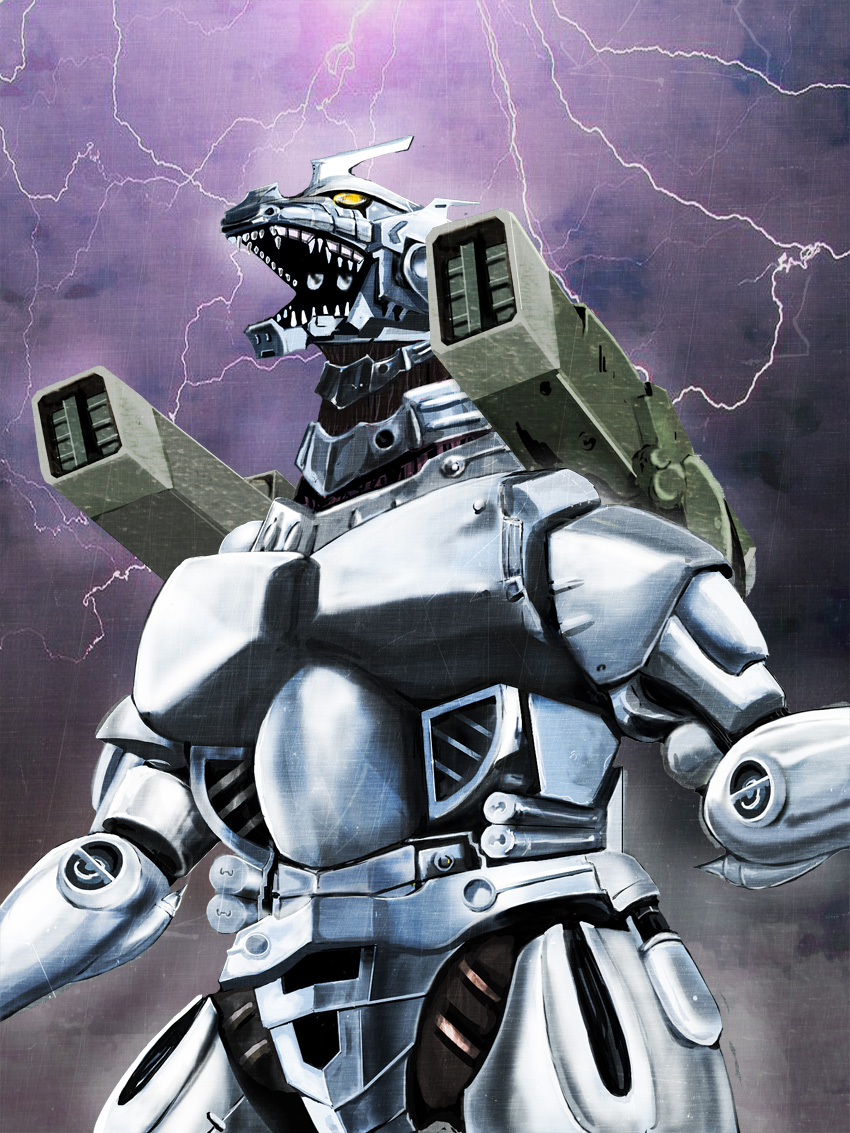 kaijuu, kiryu, lightning, mecha, mechagodzilla, puchikotei, roaring, solo