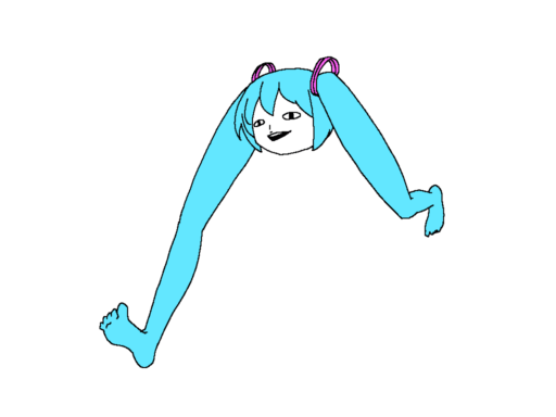 animated, animated_gif, aqua_hair, creepy, gif, hatsune_miku, legs, running, shiteyan'yo, shiteyan'yo, smile, solo, sunesuki, vocaloid, what