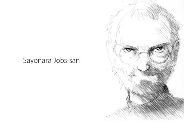 glasses, gofu, male, monochrome, romaji, sketch, steve_jobs