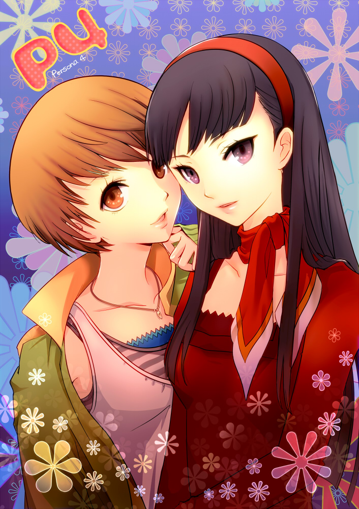 amagi_yukiko, ascot, black_hair, brown_eyes, brown_hair, casual, collarbone, hairband