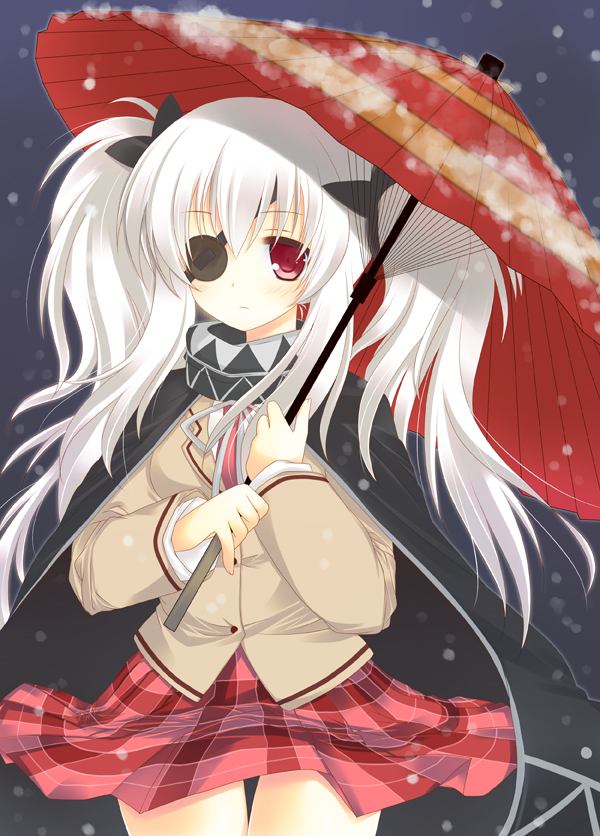 bad_id, blush, eyepatch, hair_ornament, izumiyuhina, long_hair, necktie, night