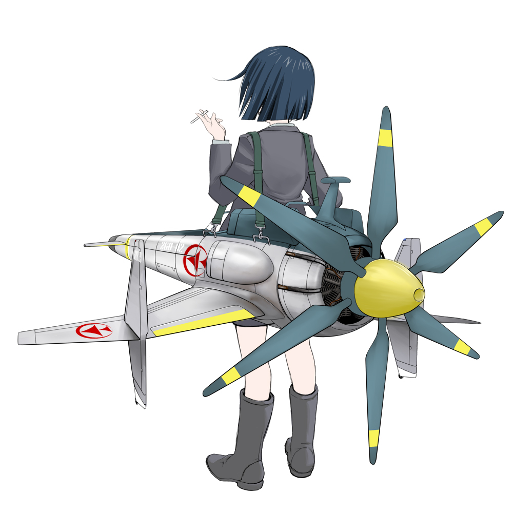 canards, cigarette, kusanagi_suito, matsui_celine, military, military_uniform, propeller, the_sky_crawlers