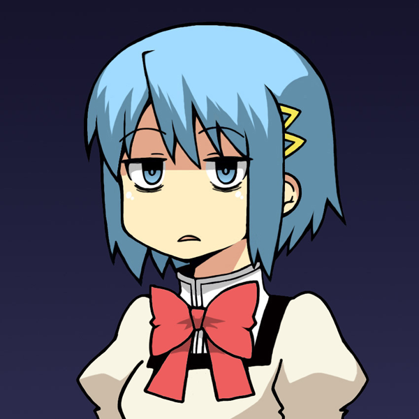 bow, eichikei, face, flat_gaze, hair_ornament, mahou_shoujo_madoka_magica, miki_sayaka, school_uniform
